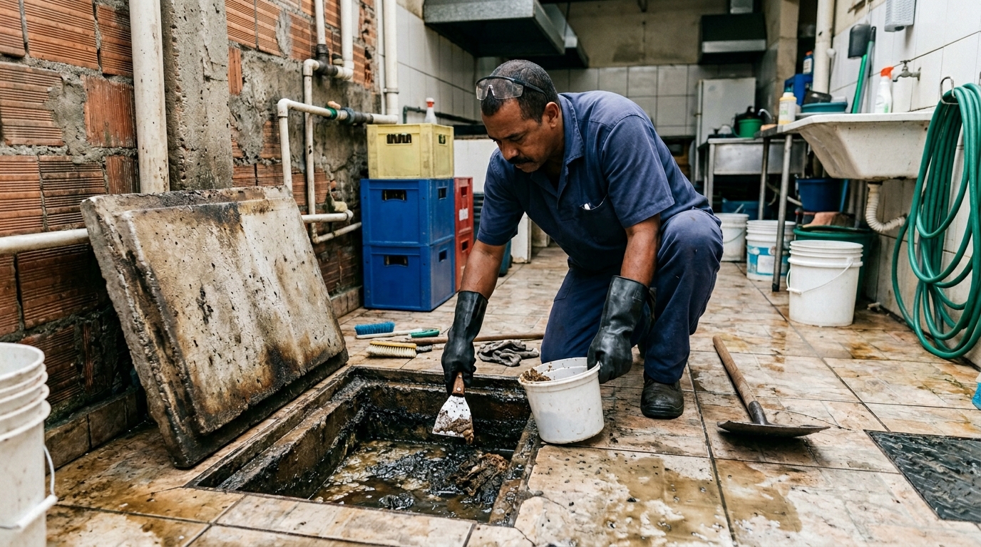 Esvaziamento de Caixa de Gordura em Jundiaí‑SP