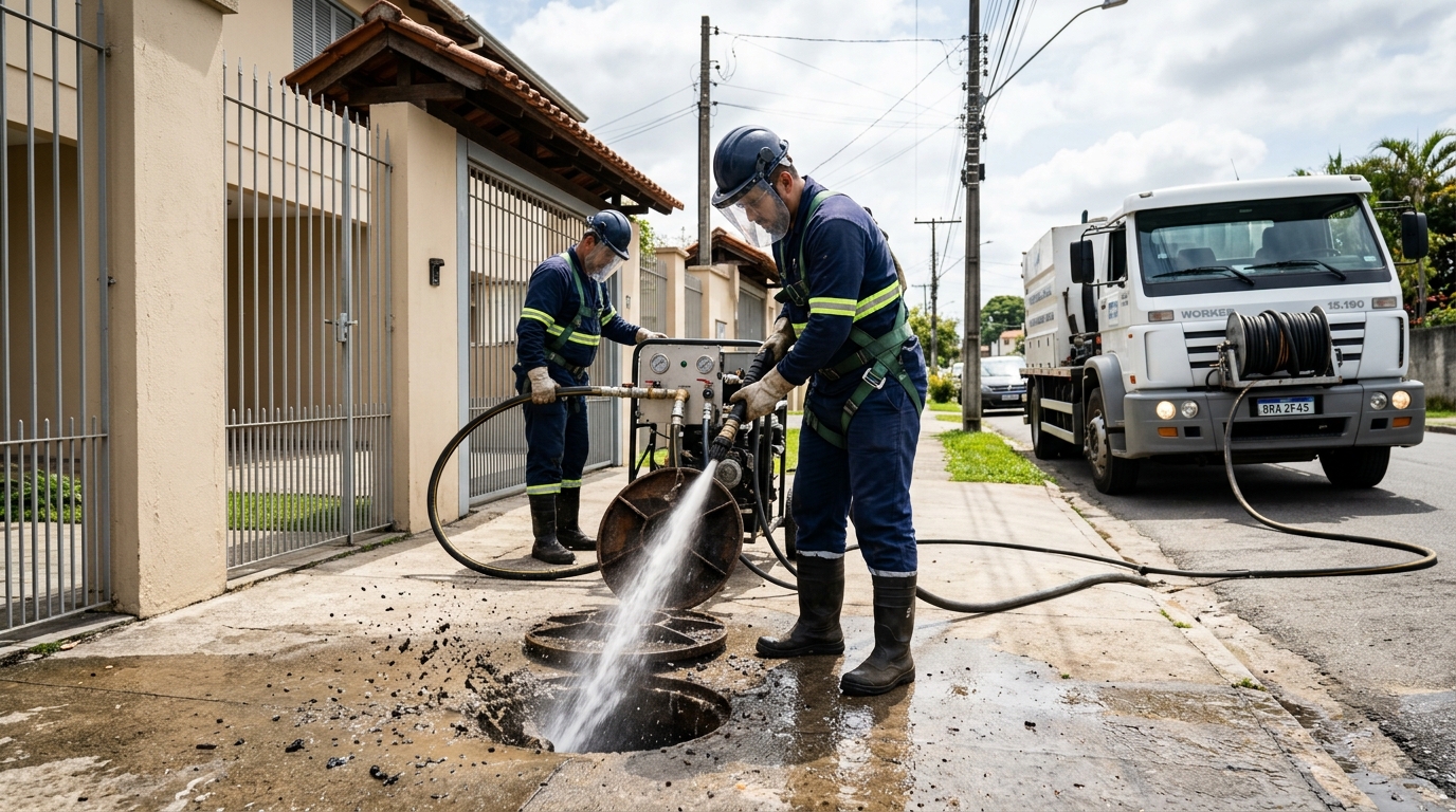 Limpeza de Tubulação com Hidrojato em Jundiaí‑SP